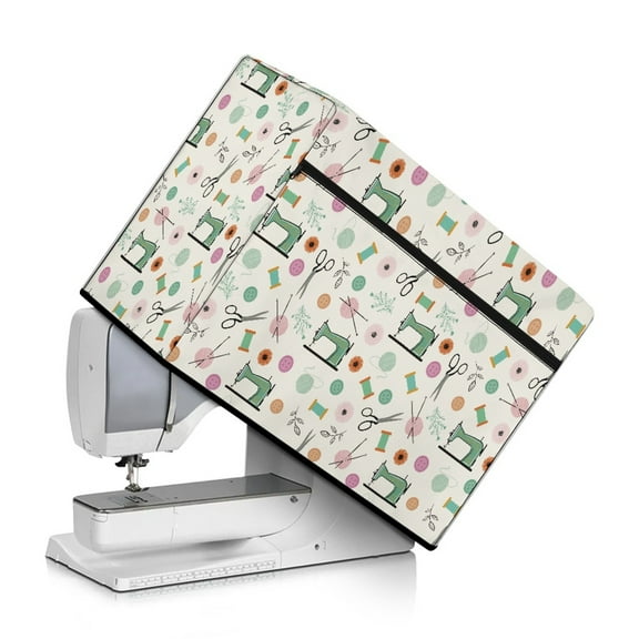 SEANATIVE Sewing Machine Pattern Dust Cover for Sewing Machine Universal Sewing Machine Cover Protective Cover with Storage Pocket Sewing Machine Protection Decor