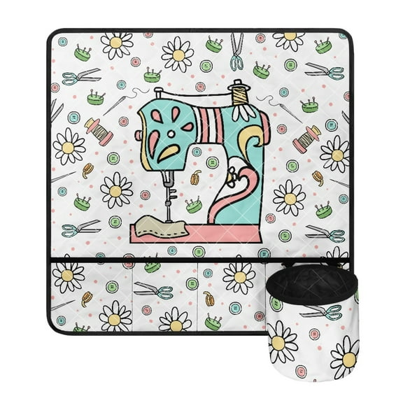 SEANATIVE Sewing Machine Pattern Sewing Machine Cover Lightweight Sewing Machine Dust Cover with Small Cylinder Washable Sewing Machine Cover Mats Universal Size