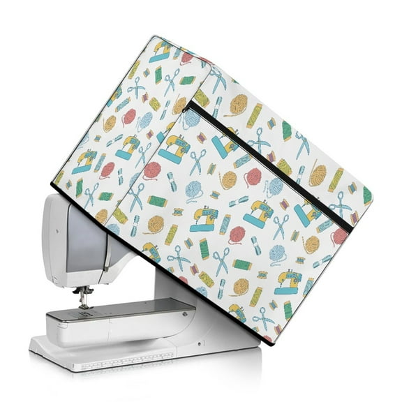 SEANATIVE Sewing Machine Print Cover for Sewing Machine Dust Cover Sewing Machine Cover Protective Dust Cover for Most Standard Sewing Machines with Pocket