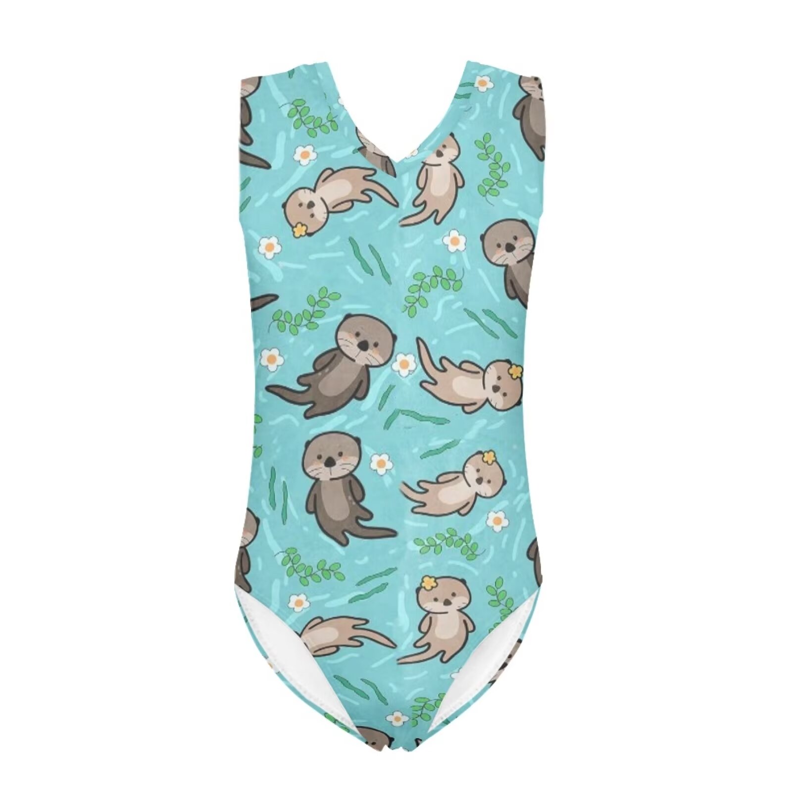 SEANATIVE Size 11-12 Y Kids Swimwear One-Piece Cartoon Otter
