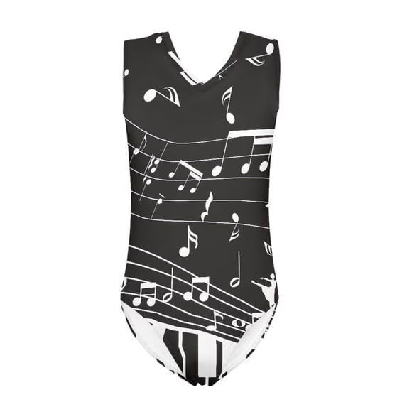 SEANATIVE Size 11-12 Years Bathing Suit One Piece Teen Music Notes Swimwear Body Suits for Kids Girls Quick Dry V Neck Tankini Swimsuit for Girls