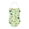 thumbnail image 1 of SEANATIVE Size 3-4 Y Girls Swimsuit One Piece Leisure Lace Up Beach Swimwear for Kids Girls Soft Avocado Print Toddler Bathing Suit Cover Up, 1 of 5