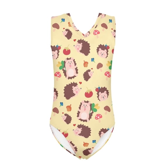 SEANATIVE Size 5-6 T One Piece Swimwear Soft Mushroom Hedgehogs Kids Girl Sleeveless Swimsuit Durable Summer Bathing Suit for Girls
