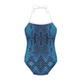 thumbnail image 1 of SEANATIVE Snake Stripes Kids Swimsuit One Piece Blue Cool Swimwear Body Suits for Girls Breathable Summer Bikini Bathing Suit Size 1-2 T, 1 of 5