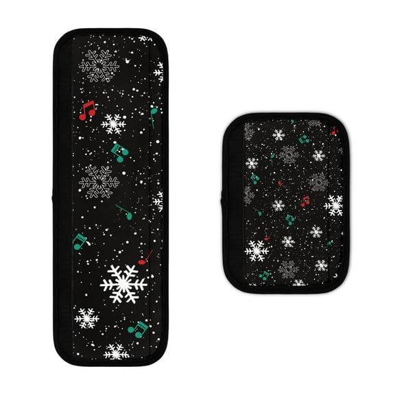 SEANATIVE Snowflake Refrigerator Door Handle Cover Set of 2 Black Oven/Dishwasher/Fridge Handle Cloth Home Kitchen Appliance Decor Handles Protector Christmas Party Holiday Accessories Decor