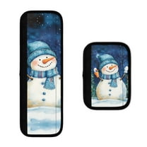 SEANATIVE Snowman Refrigerator Door Handle Cover Set of 2 Xmas Anti-Skid Kitchen Fridge Microwave Dishwasher Door Handle Cloth Protector Christmas Kitchen Decor