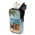thumbnail image 1 of SEANATIVE Soft Neoprene Zipper Eyeglasses Pouch with Double Compartment Glasses Case Water-Resistant Lightweight Portable Eyewear Holder Bag for Women Men, Beach Dachshund Dog Starfish Palm Tree, 1 of 7