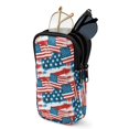 thumbnail image 1 of SEANATIVE Soft Neoprene Zipper Eyeglasses Pouch with Double Compartment Glasses Case Water-Resistant Lightweight Portable Eyewear Holder Bag for Women Men Travel, American Flag Print, 1 of 7