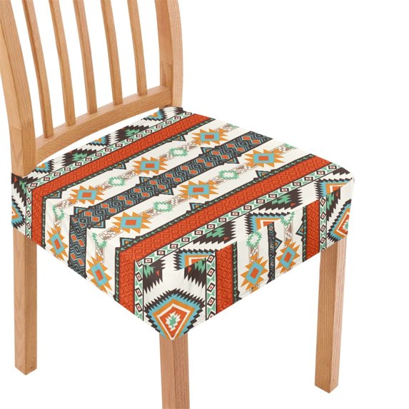 SEANATIVE Southwest Aztec Chair Seat Covers for Dining Chairs Set of 4 Stretch Chair Covers Armless Chair Cover Protector Reusable Chair Slipcovers for Kitchen Restaurant Chair Seat Decor