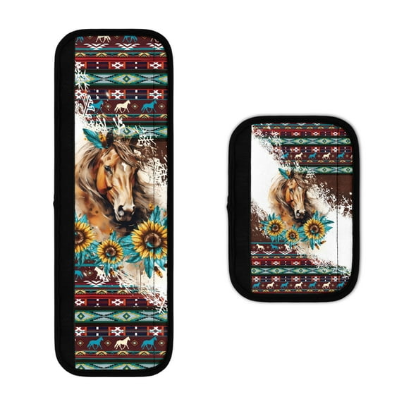 SEANATIVE Southwest Aztec Refrigerator Door Handle Covers Set of 2 Horse Protective Handle Gloves Keep Kitchen Appliance Clean from Smudges Fingertips Food Stains Indoor Home Decor