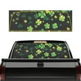 thumbnail image 1 of SEANATIVE St. Patrick's Day Decor Truck Rear Window Graphic Decal Printed Full Coverage Graphic Sticker Auto Rear Window Film for Pickups Trucks (66.9 x 22.4 Inch), Shamrock Leaf Green Black, 1 of 7