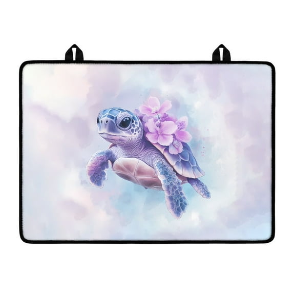 SEANATIVE Stove Top Cover for Gas Stove Foldable Ceramic Top Stove Cover Heat Resistant Glass Cooktop Covers Wear-resistant Washer Dryer Top Protector Range Cover, Sea Turtle Flower Light Violet