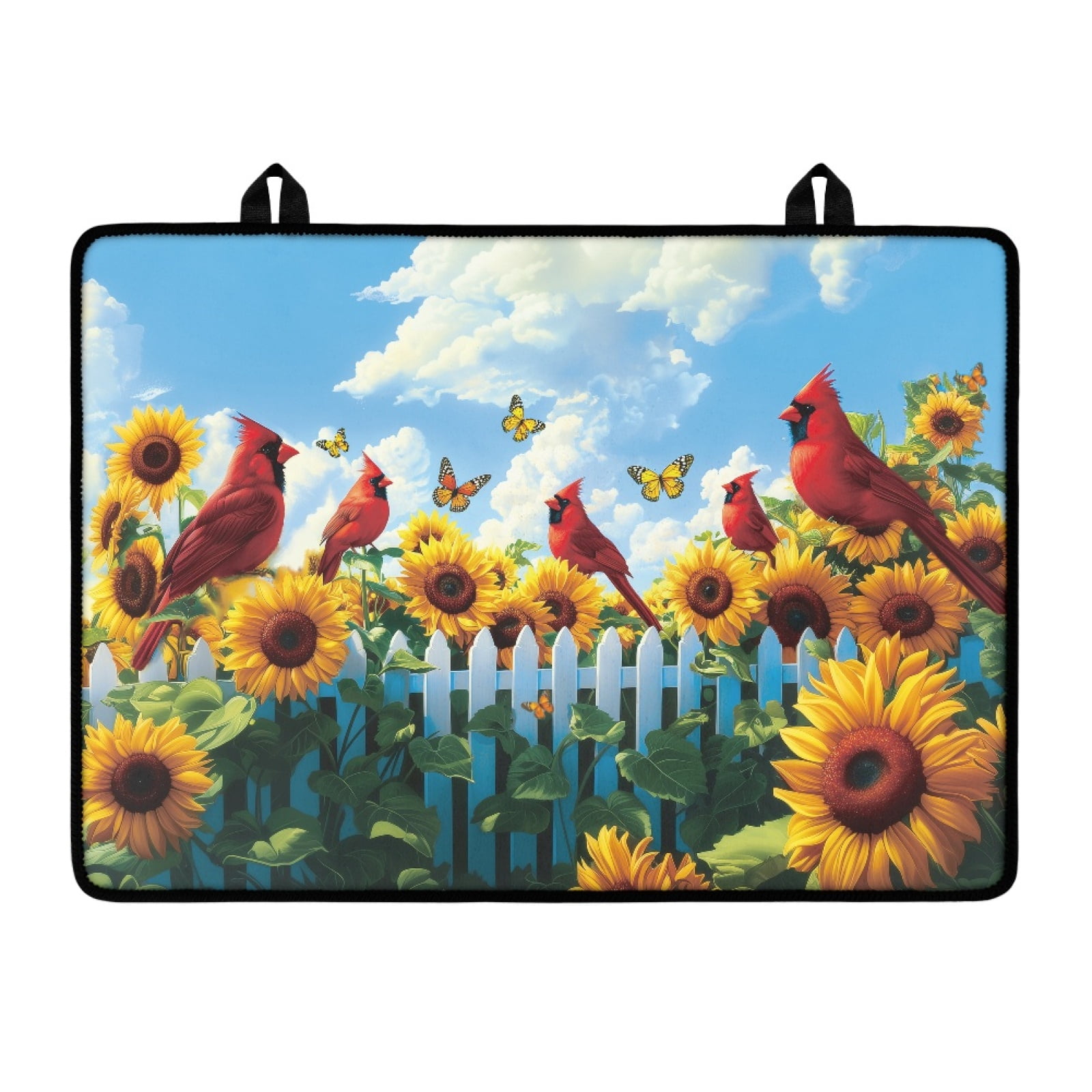 SEANATIVE Stove Top Cover for Glass Stove Cooktop Oven Mat Electric Stove Cover Countertop Surface Protection Multipurpose Electric Stove Mat, Sunflower North American Cardinal Bird Butterfly