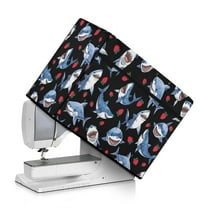SEANATIVE Strawberry Shark Sewing Machine Protective Cover Soft Sewing Machine Cover Dust Cover with Pocket for Most Standard Sewing Machines Cover Decor Accessories
