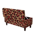 thumbnail image 1 of SEANATIVE Stretch Ottoman Slipcover Storage Ottoman Bench Cover Footrest Stool Slipcover Non-Slip Removable Furniture Protector Bench Cover for Living Room Decorations, S, Leopard Print Brown Red, 1 of 7