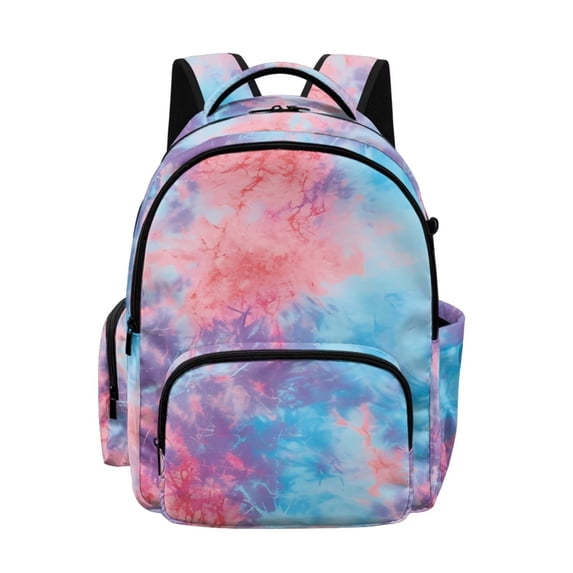 SEANATIVE Students Backpack for School Travel Laptop Backpack 17 Inch Lightweight Casual Daypack Schoolbag for Elementary Middle High School, Tie-dye Blue Pink Violet