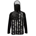 thumbnail image 1 of SEANATIVE Sun Protection Fishing Hoodie for Men, Long Sleeve Hooded Full Coverage 4th of July Fishing Shirt Workout Camping Running Hooded Top, S, Black Camo American Flag, 1 of 7