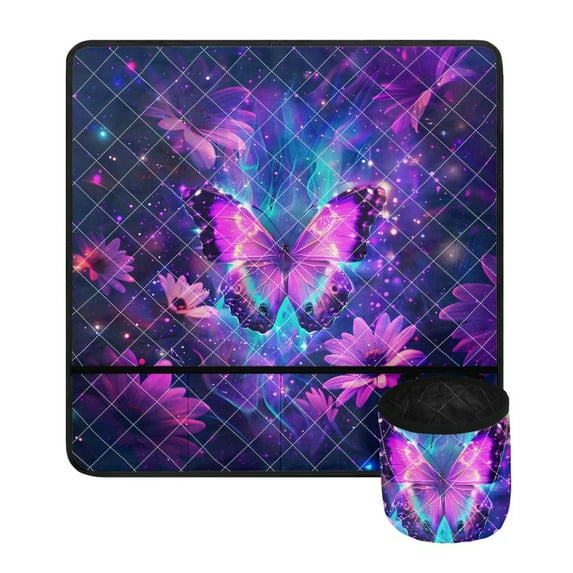 SEANATIVE Sunflower Butterfly Sewing Machine Mat for Table Galaxy Sewing Machine Accessories with Pockets Dust Resistant Non Slip Mats Sewing Machine Mats