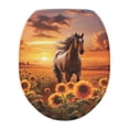 thumbnail image 1 of SEANATIVE Sunflower Horse Toilet Seat Covers for Bathroom Elongated Toilet Lid Covers Aesthetic Fall Oblong Toilet Seat Cover Washable Bathroom Decor Accessories, 1 of 6