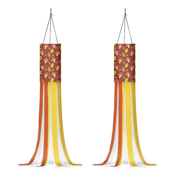 SEANATIVE Thanksgiving Fall Windsocks Outdoor Handing 40 Inch Windsock Mushroom Outdoor Hanging Decorations Garden for Front Door Yard Porch Patio Lawn Party Decor Outside