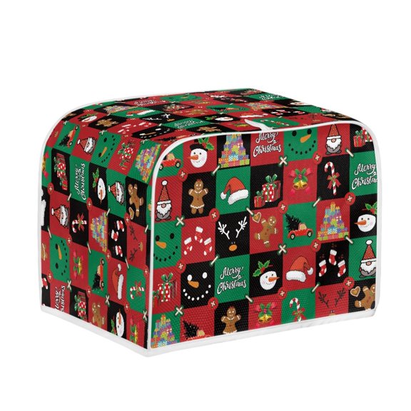 SEANATIVE Toaster Covers 4 Slice Bread Maker Dust Cover Easy to Install Kitchen Small Appliance Dust Protector Cover Appliance Toaster Dust Cover, Christmas Buffalo Grid