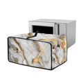 thumbnail image 1 of SEANATIVE Toaster Oven Dust Cover with Storage Pockets, Protective Decorative Smart Oven Cover for for Kitchen Countertop, S, 14.5 x 18.5 x 9 Inches, White Gold Gray Marble, 1 of 7