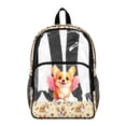 thumbnail image 1 of SEANATIVE Transparent Bag Kids Backpack Clear Bookbag See Through School Rucksack PVC Heavy Duty Clear Bag for Elementary Middle High School, Corgi Dog Daisy Beige, 1 of 7
