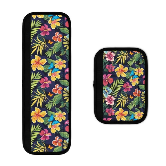 SEANATIVE Tropical Flowers Fridge Handle Covers Set of 2 Kitchen Appliance Gloves Anti-Slip for Ovens Dishwashers Keep Kitchen Appliance Clean Indoor Home Decoration