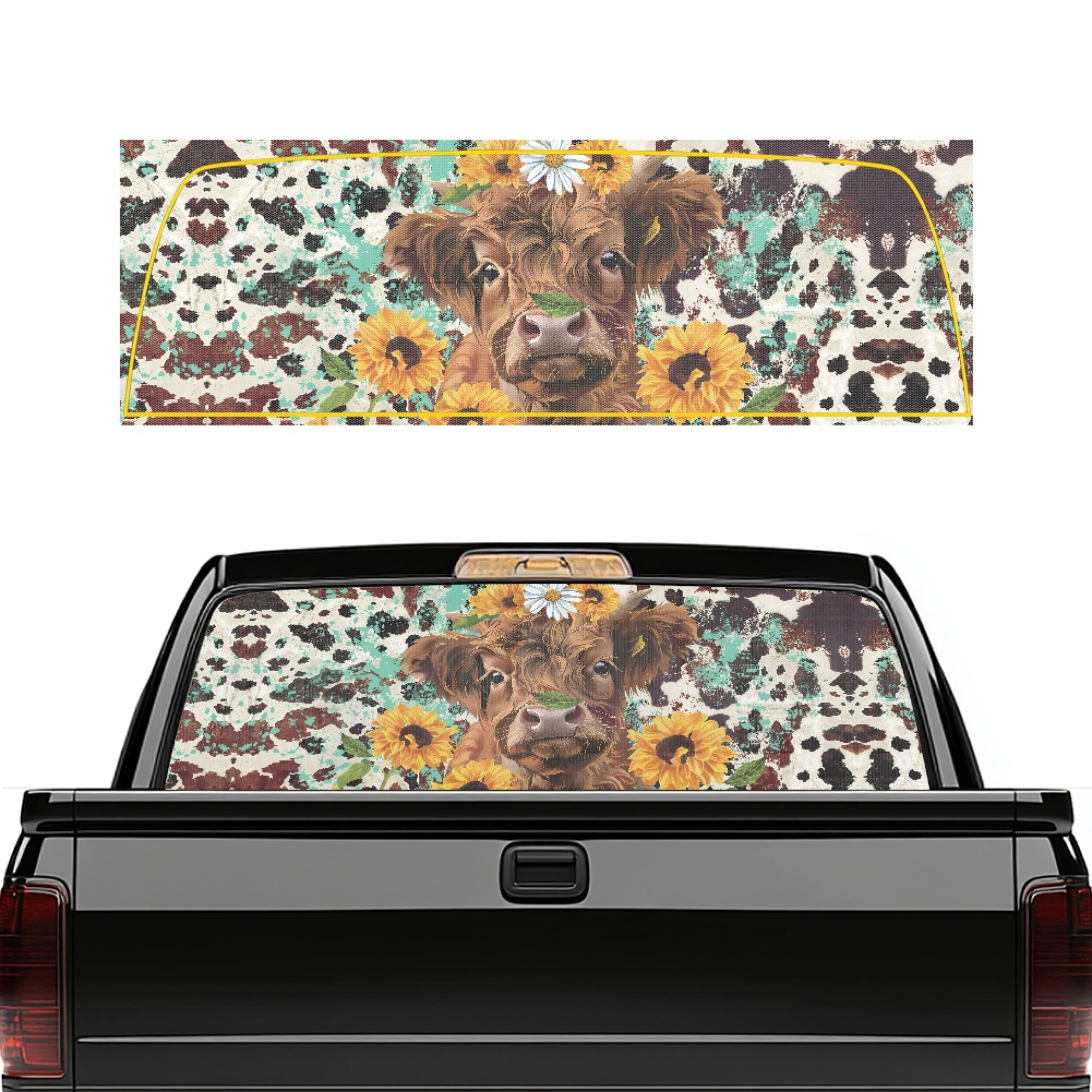 Cartoon Rear Window Graphics SEANATIVE Truck Back Window Decal Perforated See Through Graphic Sun ...
