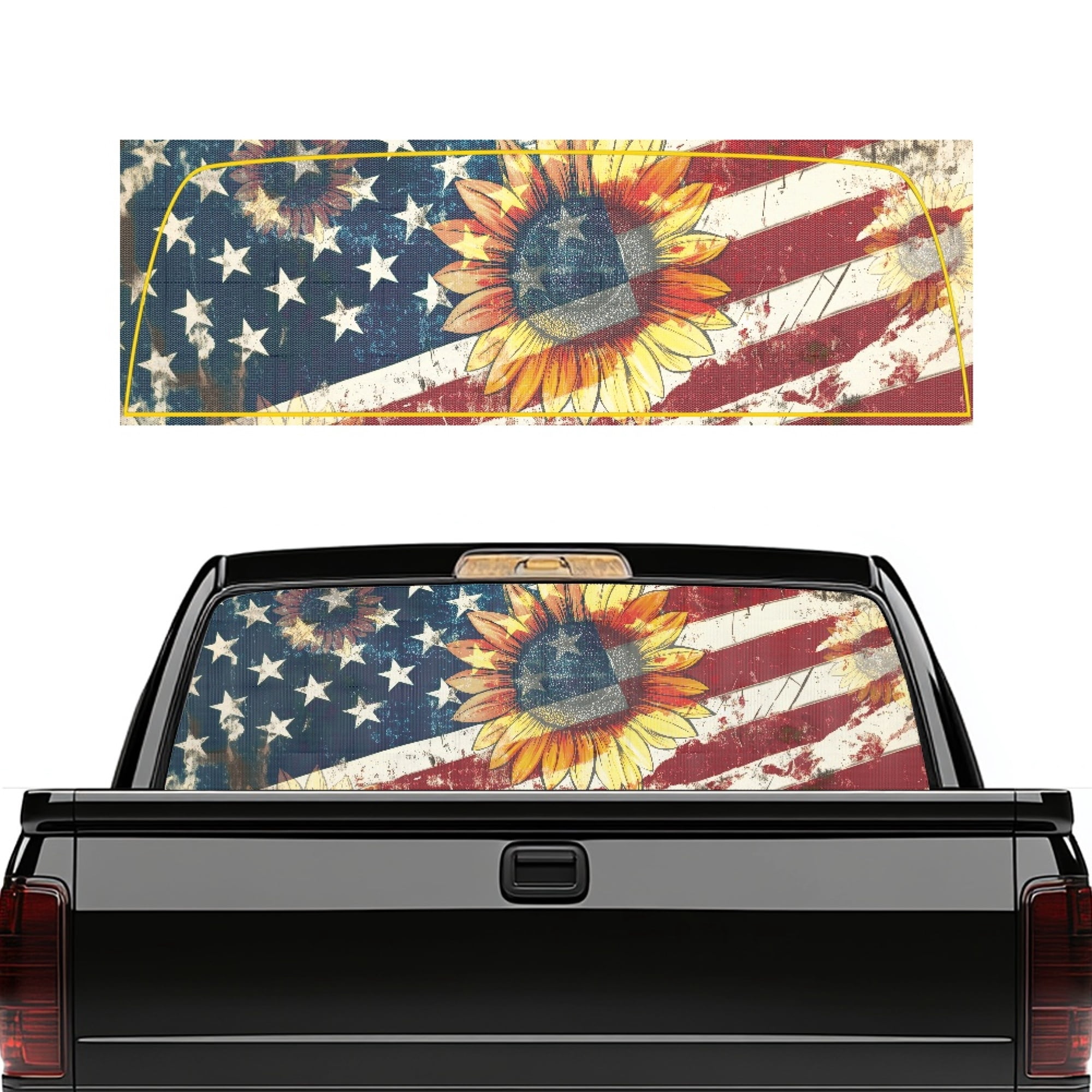 SEANATIVE Truck Back Window Decal See Through Perforated Vinyl Stickers ...