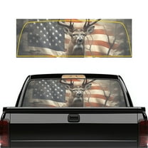 SEANATIVE Truck Back Window Graphic Decal Patriotic Decoration Vehicle Decals for Rear Window Universal Fit Pickup Car Accessories Suitable for Most Pickup Trucks, Deer American Flag