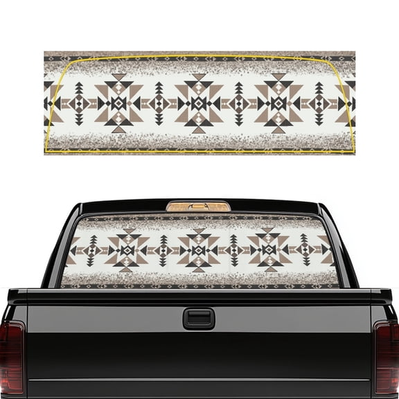 SEANATIVE Truck Decals for Back Window Waterproof Decorative Back Window Decal for Pickup Trucks UV Protection, See Through Vinyl Wrap from Inside, Car Exterior Decor, Tribe Pattern