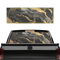 SEANATIVE Truck Rear Window Decal for Pickup Trucks 66.9 x 22.4 Inch Perforated Vinyl Sticker See Through Graphic Film Automotive Decals Car Accessories Decor, Marble Gold Black