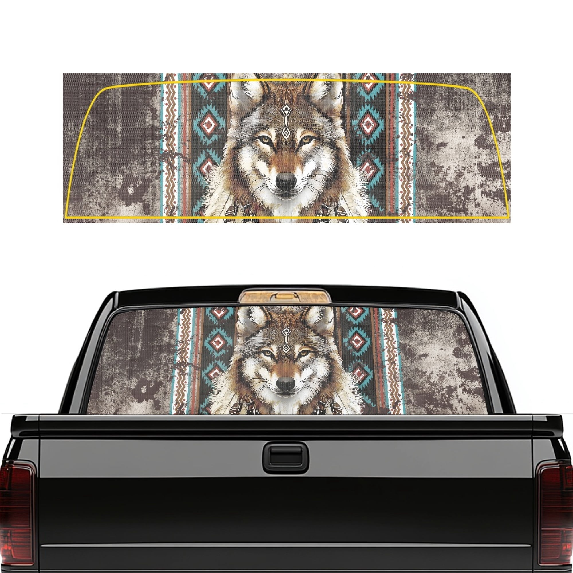 Cartoon Rear Window Graphics SEANATIVE Truck Rear Window Decal Removable Perforated One Way See ...