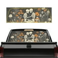 thumbnail image 1 of SEANATIVE Truck Rear Window Decal Removable Perforated One Way See Through Graphic Sticker for Pickup Back Window Valentine's Day Decor, 66.9 x 22.4 Inch, Skeleton Couple Floral, 1 of 7