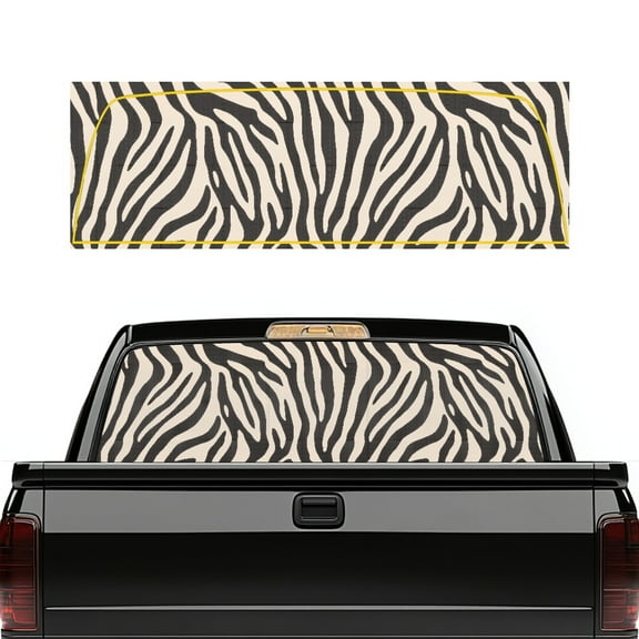 SEANATIVE Truck Rear Window Graphic Decal Printed Full Coverage Graphic Sticker Auto Rear Window Film for Pickups Trucks (66.9 x 22.4 Inch), Easy to Install, Zebra Print