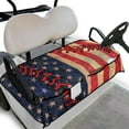 thumbnail image 1 of SEANATIVE USA Flag Golf Cart Seat Cover 4Th of July Golf Cart Seat Blanket 2 Passenger Breathable Golf Cart Seat Covers for Club Car Travel Sports Golf Cart Accessories with 4 Pockets, 1 of 7
