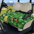 thumbnail image 1 of SEANATIVE Universal Golf Cart Seat Covers Towel Blanket, Portable Club Car Accessories with 4 Pockets, Compatible with 2-Person Golf Carts, St. Patrick's Day Decor, Green Shamrock Clover Leaf, 1 of 7