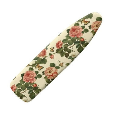 SEANATIVE Vintage Rose Ironing Board Covers with Padding Ironing Resist Scorching Iron Board Pad Protection, Non Slip Heavy Thick Padding for Ironing Elastic Edge Hook Loop Ideal for Mom Wife