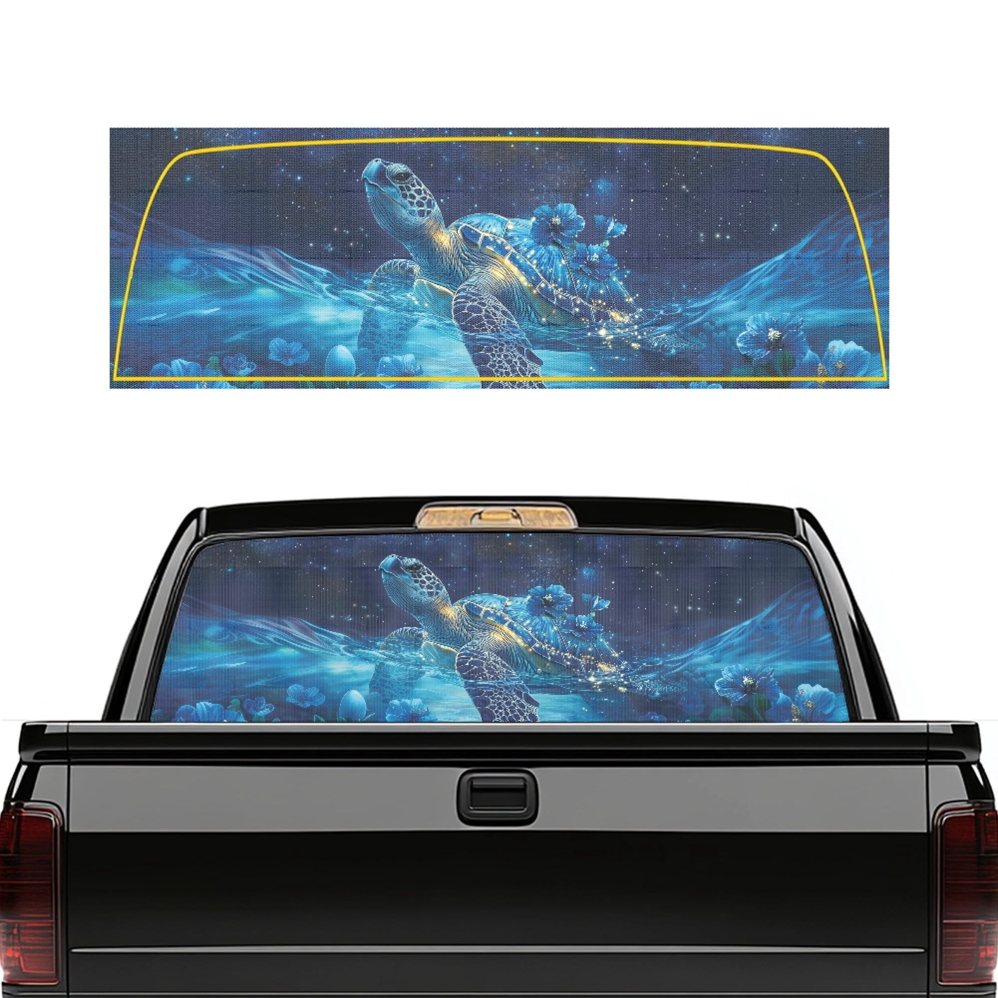 Seadan Rear Window Sticker SEANATIVE Waterproof Truck Rear Window Decal, UV Protection Perforated ...