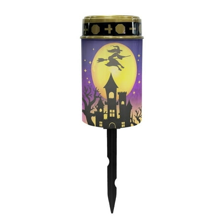 SEANATIVE Witch Solar Lights Outdoor Haunted House Solar Grave Lights for Cemetery Memorial Lights for Loved Ones Solar Powered Lights for Outside Halloween Solar Lights Outdoor Decorative