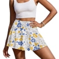 thumbnail image 1 of SEANATIVE Women Athletic Skort with Built-in Shorts Pockets Pleated Tennis Skirts Lightweight Stretchy Breathable Golf Pickleball Workout Active Skort, 2XL, Floral Gray Blue Yellow, 1 of 7
