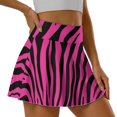 thumbnail image 1 of SEANATIVE Women's Tennis Golf Skirts High Waisted Skorts with Pockets Inner Shorts Pleated Athletic Skirt Breathable Stretchy Golf Pickleball Running Workout Skort, 2XL, Zebra Print Pink Black, 1 of 7