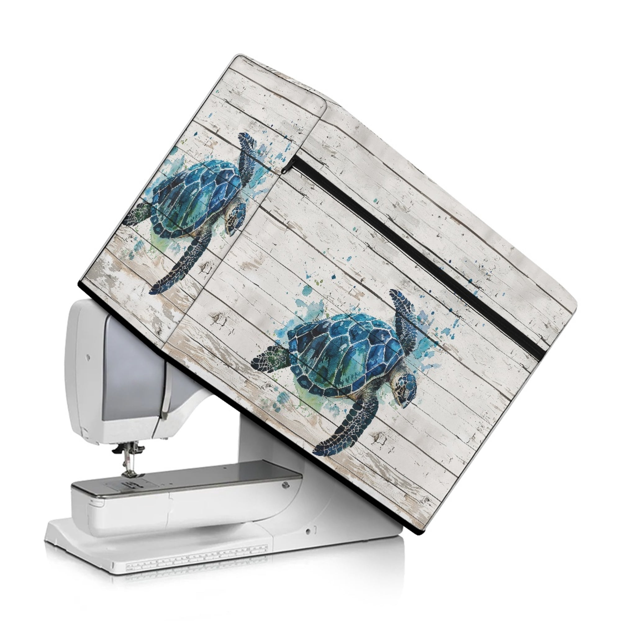 Turtle Computer Dust Cover SEANATIVE Wood Sea Turtle Sewing Machine Cover with Storage Pocket Easy ...