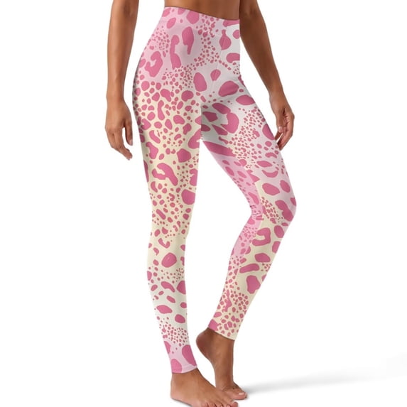 SEANATIVE Workout Yoga Leggings for Women Leopard Print Light Pink, 3XL