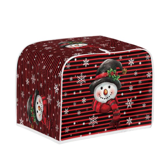 SEANTIVE Christmas Stripes Toaster Cover Easy to Install Universal Size Microwave Toaster Oven Cover Dustproof Cover for Most Standard 2 Slice Toasters, Xmas Snowman