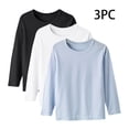 thumbnail image 1 of SEAOPEN 3 Packs Boys Girls T-Shirt Long Sleeve Crewneck Tee Multicolor,4 Years, 1 of 6