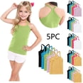 thumbnail image 1 of SEAOPEN 5 Pieces Girls Camisoles 12M-13Y Sleeveless Undershirts for Teen Soft Quick Dry Kids Workout Shirts Tank Tops for Girls, 1 of 7