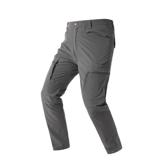 SEAOPEN Athletic Work Pants for Men Ripstop Tactical Cargo Pants Slim Fit Track Pants Lightweight Workout Pants Multi-Pocket Back to School Gray,L