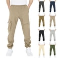 thumbnail image 1 of SEAOPEN Boy's Wide Leg Cargo Baggy Sweatpants Casual Sports Jogges Long Trousers with Pockets Brown 6 Years, 1 of 7